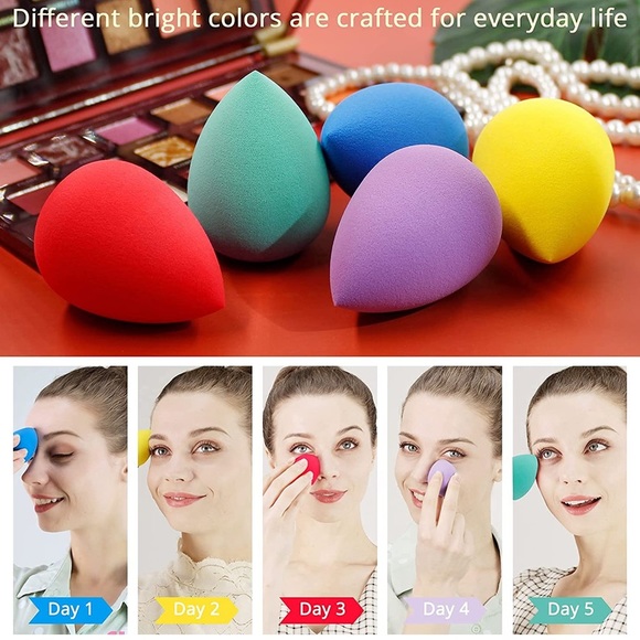 BRAND NEW !! Never used !! 5 Pcs Multi-colored Makeup Sponges! - Picture 3 of 5